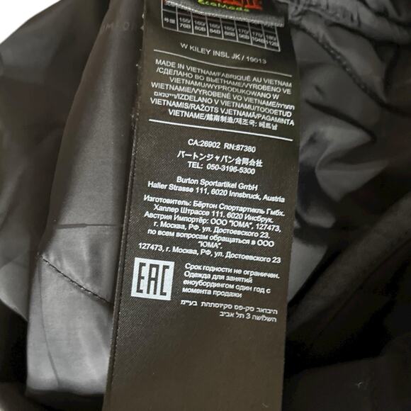 Burton Snowboarding Ski Kiley Insulator True Black Quilted Jacket Womens US L - Picture 12 of 16